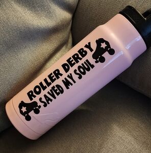 Pink Roller Derby Water Bottle